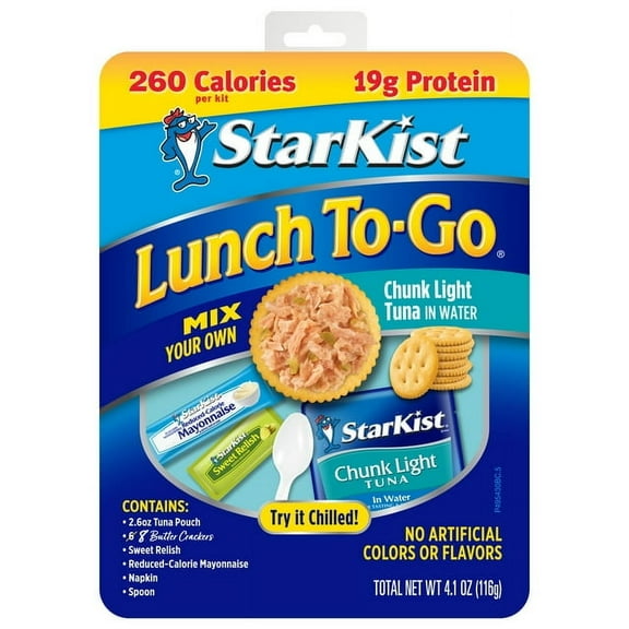 (4 pack) StarKist Lunch-to-Go Mix Your Own Tuna Salad Kit, 4.5 oz. Box