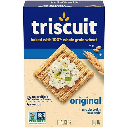 (1 pack) Triscuit Original Whole Grain Wheat Crackers, Vegan Crackers, Healthy Snacks, Lunch Snacks, 8.5 oz