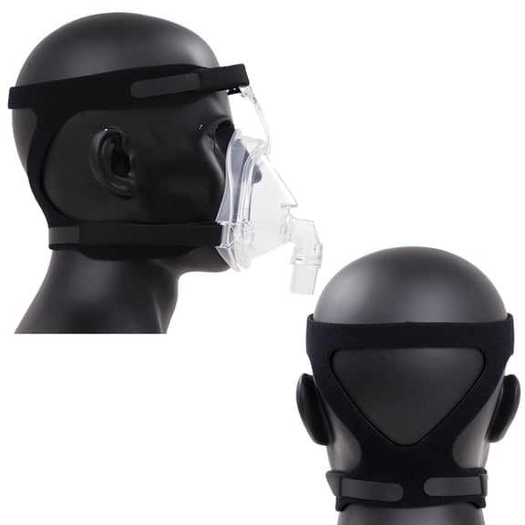 1 pack Universal Headgear Strap Replacement for Philips Respironics Headgear & ResMed CPAP Supplies (Headgear Only)-Black