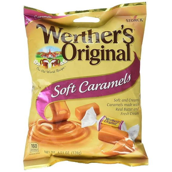 (1 pack) WERTHER'S ORIGINAL SOFT CARAMELS 4.51oz PACKAGE