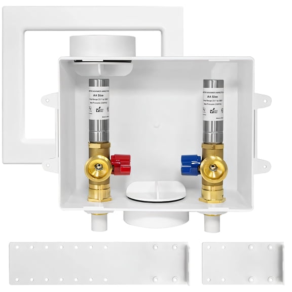 1-pack Washinghine Outlet Box 1/2 Inch Cpvc Inlet X 3/4 Mht Pex Washer With Stainless Steel Water Hammer Arrestor(wm009)