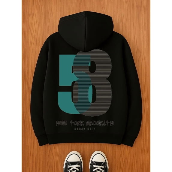 1 pack graphic hoodies hoodies for men machine washable black Breathable stretch fabric, crew neck long sleeve sweatshirt suitable for autumn outdoor sports and casual wear Comfy Loose Drawstring Tre