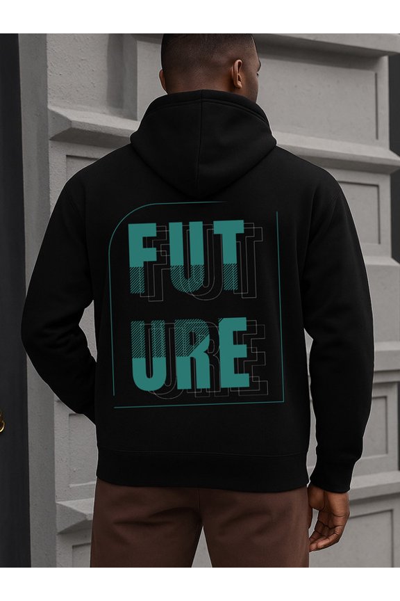 1 pack hoodies graphic hoodies men's long sleeve black For Winter Casual Daily Wear Casual Classic Design Pullover Hooded Sweatshirt Streetwear For Winter Fall, As Gift graphic pullovers dames street