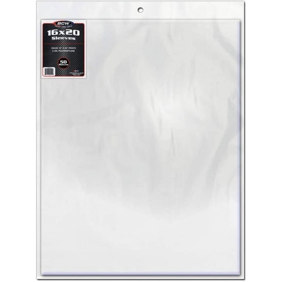 1 pack of 50 BCW 16" x 20" Oversized Art Print Sleeves