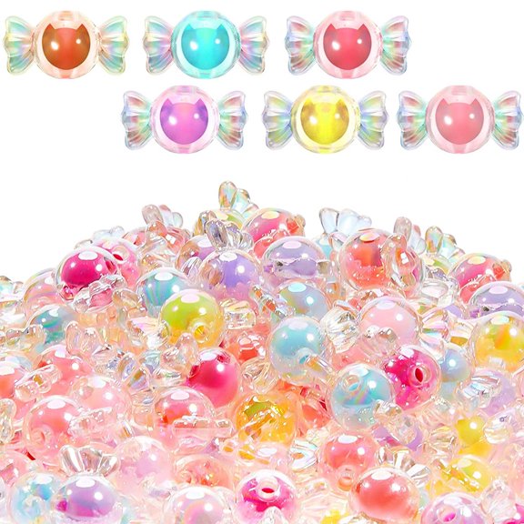 1 pack of acrylic beads, candy frosted DIY beadsstyle1:style2;