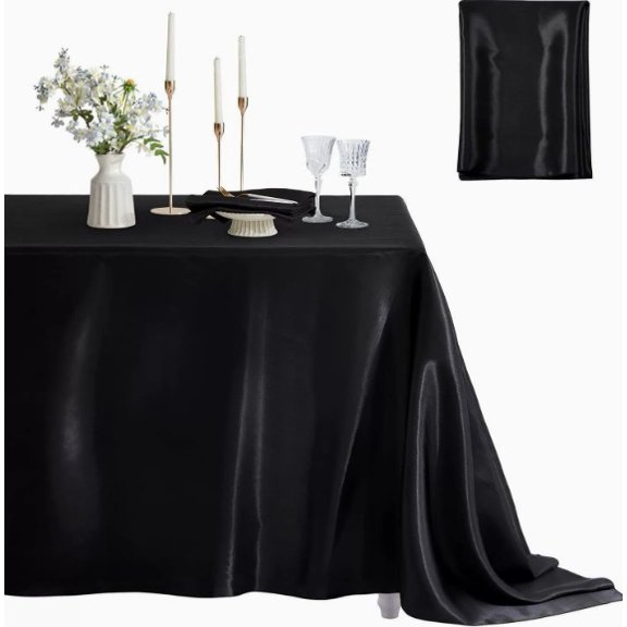 1 pack of high-end glossy satin tablecloth solid color wedding party tablecloth simple style hotel banquet tablecloth 1 pack