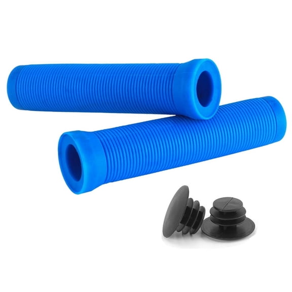 Bike Grips 22mm Road Bicycle Grip Anti-Slip Shock-Absorbing Handlebar Grip Bar End Plug Bike Part Bl Blue rubber