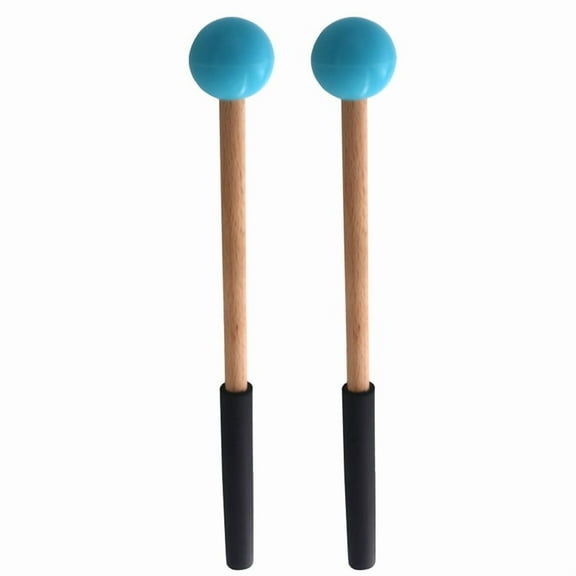 1 pair * Drum Mallets-Black & Wood & Blue