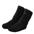thumbnail image 1 of 1 pair Non Slip/Skid Socks, Winter Fluffy Cozy Fleece Socks, Plush Thick Warm Floor Socks-Black, 1 of 6