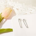 thumbnail image 1 of 1 pair SHEGRACE Rhodium Plated 925 Sterling Silver Hoop Earrings with 925 Stamp Safety Pin Shape Platinum 30x8mm, 1 of 6