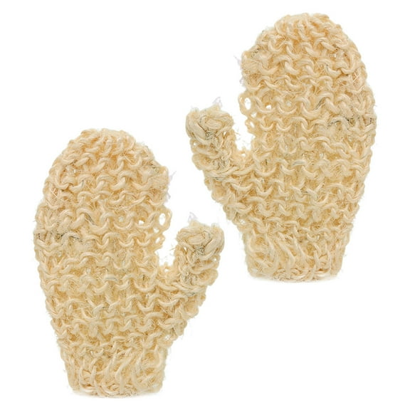 1 pair Sisal Exfoliating Bath Mitt Scrub Gloves Exfoliating Shower Mitt Body Wash Gloves Reusable Bathing Mitt for for Dead Skin