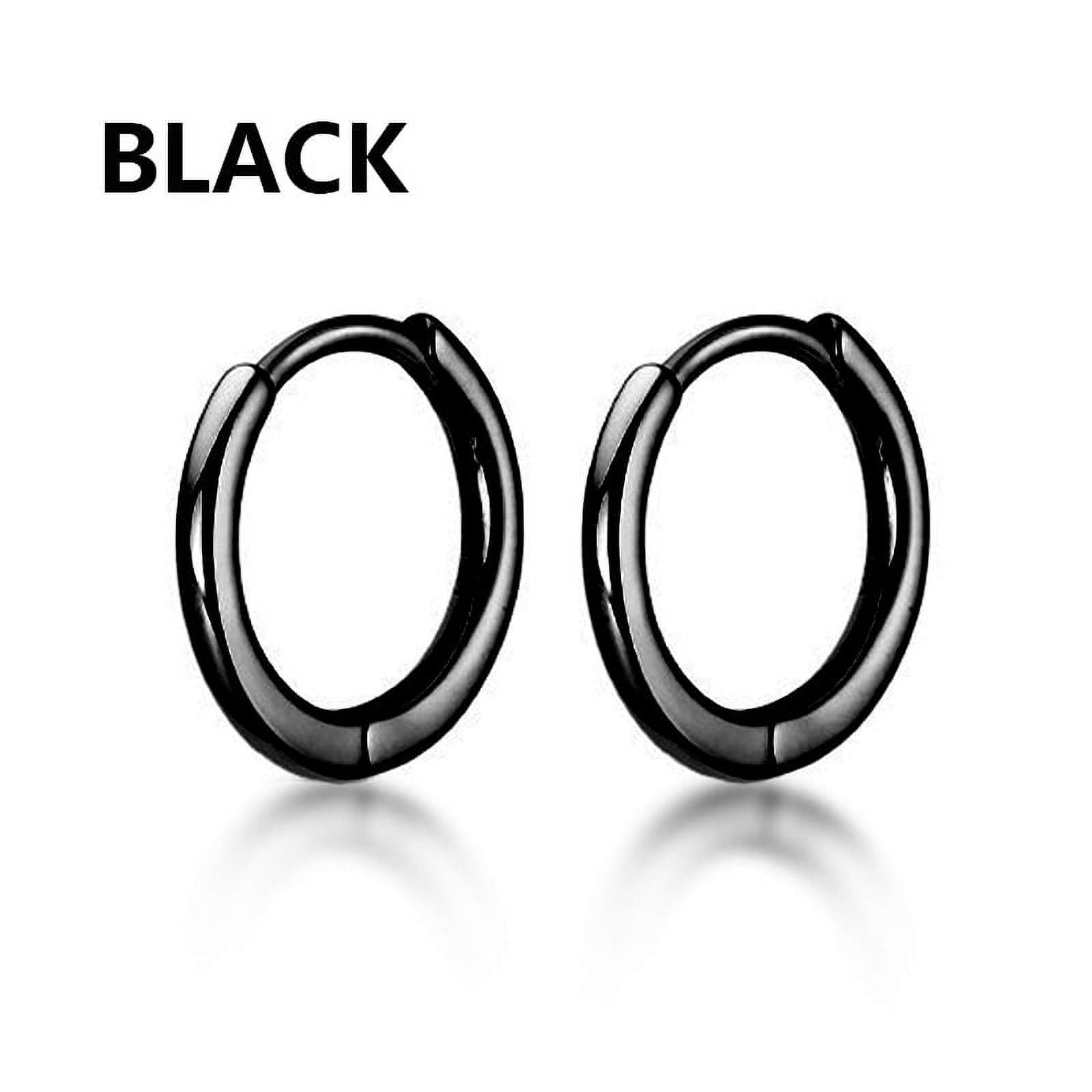 1 pair Women Man Stainless Steel Small Hoops Earring Piercing Ear Cartilage Tragus Simple Thin Circle Anti allergic Ear Buckle Walmart
