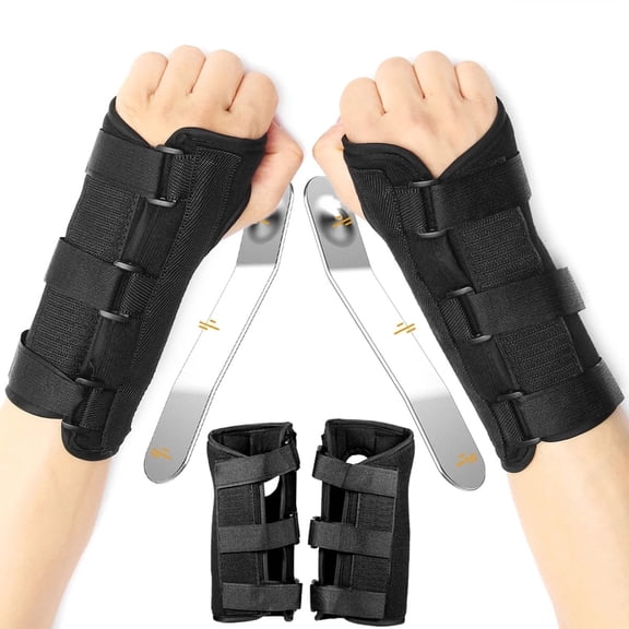 1 pair Wrist Brace,Carpal Tunnel Wrist Brace Night Support and Metal Splint Stabilizer,Helps Relieve Tendinitis Arthritis Carpal Tunnel Syndrome Pain,Reduces Recovery Time for Men Women(S/M)