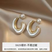 DANCINGROOM 1 pair of Pearl Earrings Women Simulation Pearl Style Earrings Dangle Earrings