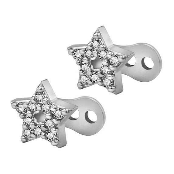 1 pair of dermal body jewelry piercing jewelry 316L stainless steel with crystal Star
