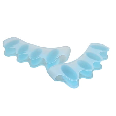 1 pair of toe separator for men and women to separate overlapping toes, toe separator to correct bunions and restore toes to their original shape, toe spacer straightener orthosis separator (blue)