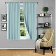 thumbnail image 1 of 1 panel slate rod pocket foam lined thermal blackout window dressing filtering curtain R64 size 35" wide X 63" length 100 % privacy, 1 of 5