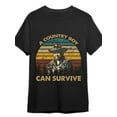 thumbnail image 1 of 1 pc, 100% cotton T-shirt, Country Boys Can Survive Classic Art Hank Young Son Country Music T-shirt Fun Men's Short Sleeve Graphic T-shirt Collection Black, 1 of 6