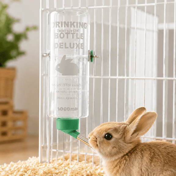1 pc 1000ml Rabbit Drinking Plastic Water Bottle Dispenser Feeder Hanging Pet Guinea Pig Squirrel Rabbit Drinking Bottle