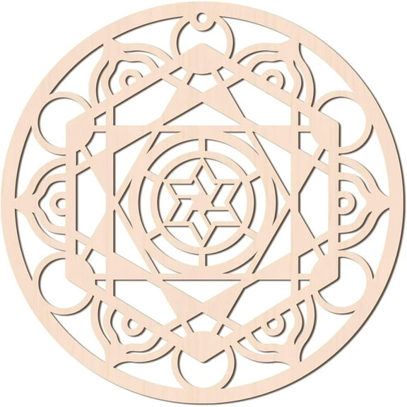 1 pc 12Inch Sacred Geometry Wall Decor Magic Array Geometry Wood Wall Art Wall Decor Meditation Decor Wall Sculpture for Home