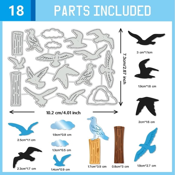 1 pc 18Pcs/Set Seagulls Cutting Dies for Card Making Gull and Stake Die Cuts Metal Cutting Die for Scrapbooking Dies Stencil DIY Embossing Paper Album Craft Decor