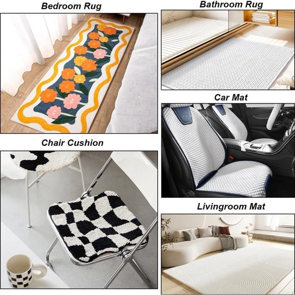 1 pc 19.9 x 19.9 Inch Gray Tufting Cloth Non Woven Fabric Non Slip Grippy Underlay Backing Antislip Rug Pad Fabric