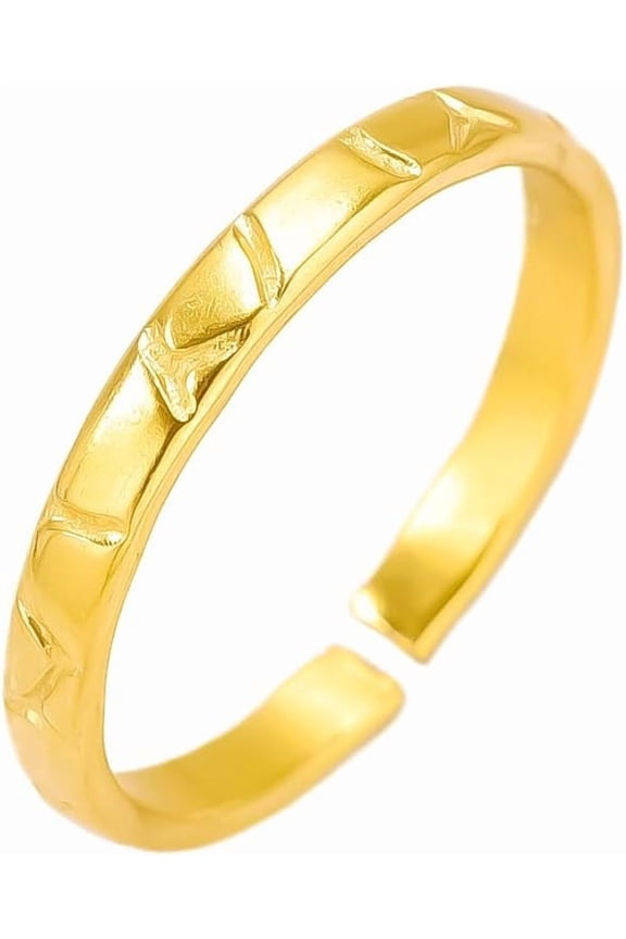 1 pc 1Pc 17mm Adjustable Knuckle Rings Open Mouth Finger Rings Jewelry Stackable Ring Stainless Steel Vintage Stacking Dainty Trendy for diy Golden