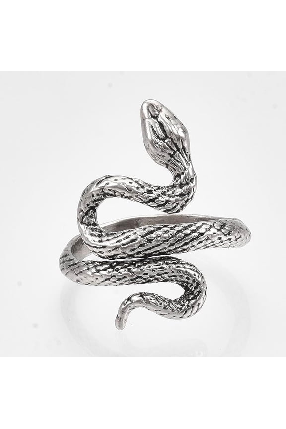 1 pc 1Pcs Snake Rings Alloy Cuff Finger Rings Adjustable Knuckle Rings for Women Dainty Trendy Jewelry Antique Silver Size 8 18mm