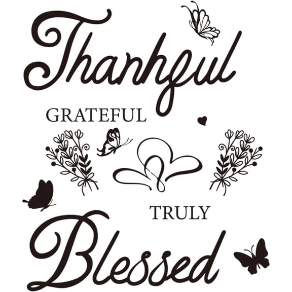 1 pc 2 Sheets Blessed Stickers 2 Styles Home Entryway Letter Stickers Inspirational Quotes Stickers Wall Decal for Room Entryway Family Home Decoration