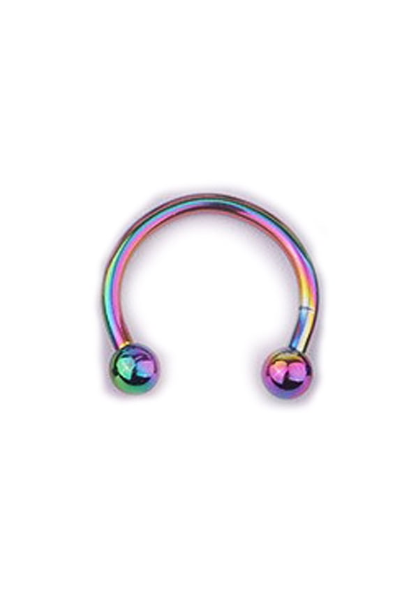 1 pc 303 Stainless Steel Circular/Horseshoe Barbell Nose Rings Nose Piercing Jewelry for Women Rainbow Color Inner Diameter: 6mm Pin: 1.2mm