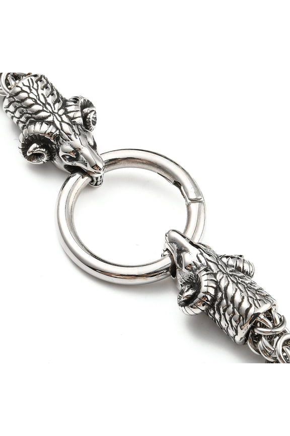 1 pc 304 Stainless Steel Byzantine Chain Necklaces Chainmaille Weaves Jewelry with 316L Surgical Stainless Steel Sheep Clasps Antique Silver Stainless Steel color 27.95x0.28 inch(71x0.7cm)