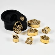 1 pc 304 Stainless Steel Ear Plugs Gauges Teardrop Mushroom Tunnel Ear Expander for Men Women Golden 16mm 304 Stainless Steel