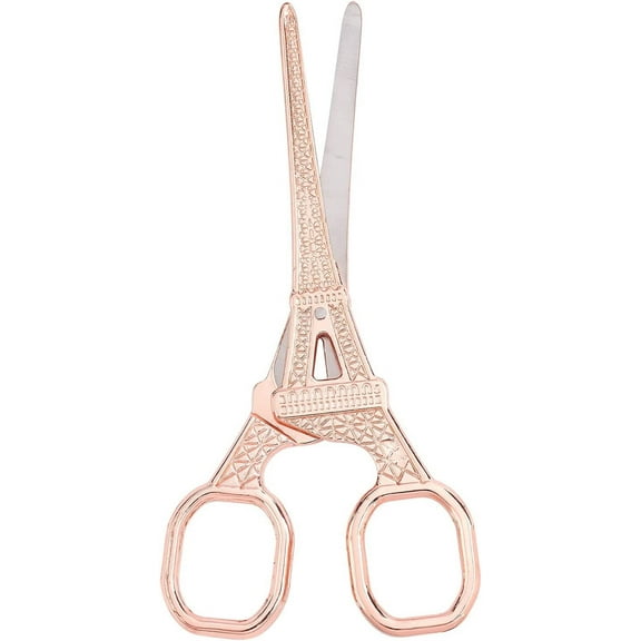 1 pc 304 Stainless Steel Scissors Eiffel Tower Light Gold 14x5.3x0.35cm