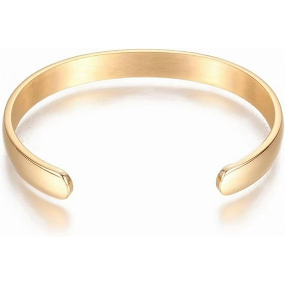 1 pc 304 Stainless Steel Smooth Surface Bangles Golden Design 8mm Wide 57mm Inner Diameter Stylish and Durable Jewelry