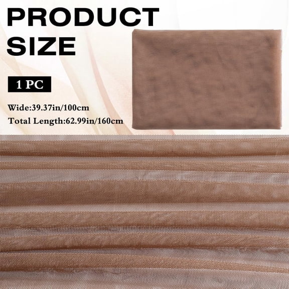 1 pc 39.4x63 Inch Brown Netting Mesh Fabric Soft Voile Solid Sheer Tulle Fabric by The Yard Breathable Polyester Mosquito Net Fabric Bulk for Sewing Making Crafts Dresses Home Decor DIY Supply