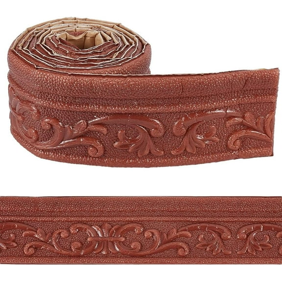 1 pc 3D Camel Crown Molding Peel and Stick Flexible Moldings Trim Border Edging Strip Foam Mirror Frame Baseborad Self Adhesive Wall Lines for Ceiling Walls Home Kitchen Bathroom Vintage Pattern