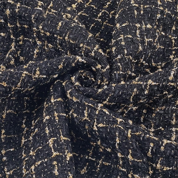 1 pc 48.5 x 150CM Black and Gold Checkered Fabric Scottish Tartan Gingham Plaid Fabric Buffalo Quilting Fabric Cloth for Sewing Making Crafts Scarve Apparel Tablecloth Party Home Decor Diy Supply