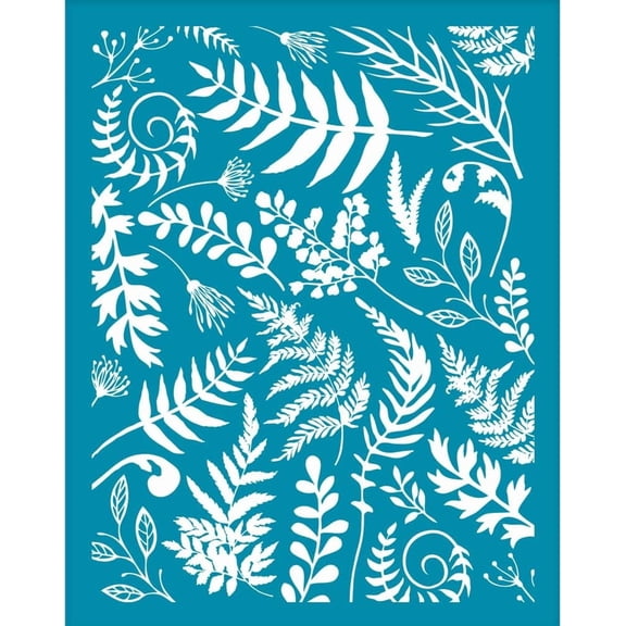 1 pc 4x5 Inch Clay Stencil Fern Leaf Pattern Silk Screen for Polymer Clay Leaf Silk Screen Stencils Mesh Transfer Stencils Plant Theme Mesh Stencil