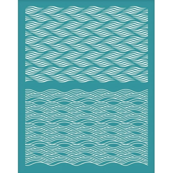 1 pc 4x5 Inch Wave Silk Screen Stencils for Polymer Clay Ocean Waves Clay Stencils Silk Screen Printing Stencils Reusable Mesh Transfer Stencil for Earrings Jewelry Making