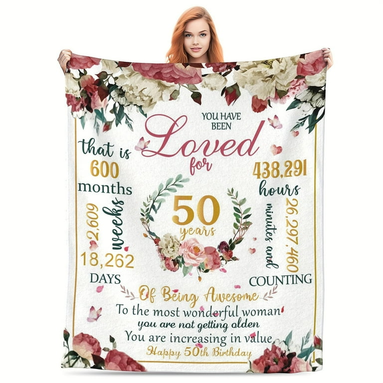 Blanket Gifts For Women Turning 50 Happy 50th Birthday Blanket For