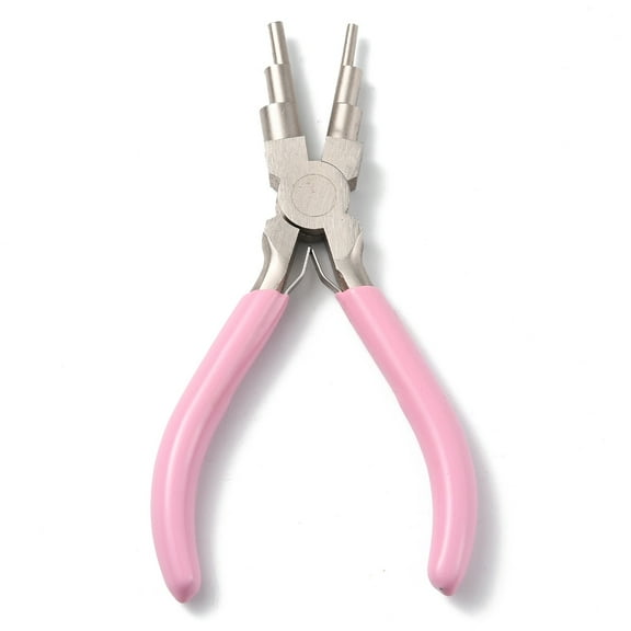 1 pc 6-in-1 Bail Making Pliers 45# Steel 6-Step Multi-Size Wire Looping Forming Pliers for Loops and Jump Rings Hot Pink 14.5x9.7x1.35cm