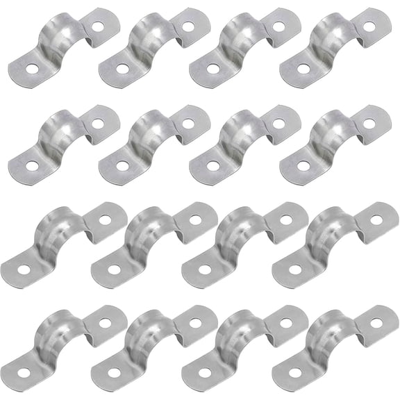 1 pc 60Pcs 2 Style 304 Stainless Steel Pipeline Clamp with 2 Holes Tube Straps Stainless Steel Color 30pcs/style