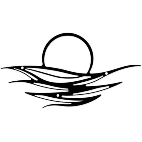 1 pc Abstract Sunset Metal Wall Art Decor Matte Style Wall Hanging Decor Silhouette Wall Art for Home Living Room Bedroom Wall Festival Decoration Gift 6.0211.22 Inch