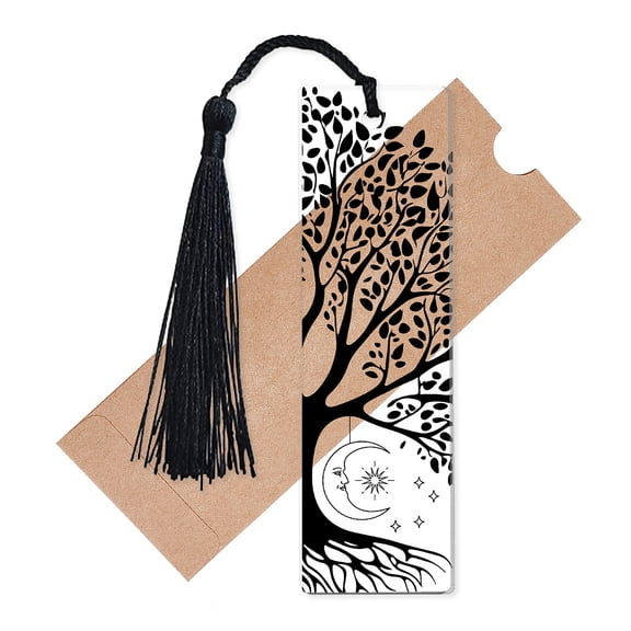 1 pc Acrylic Bookmarks Rectangle Bookmarks Tree of Life 118x35x2.5mm Hole: 5mm