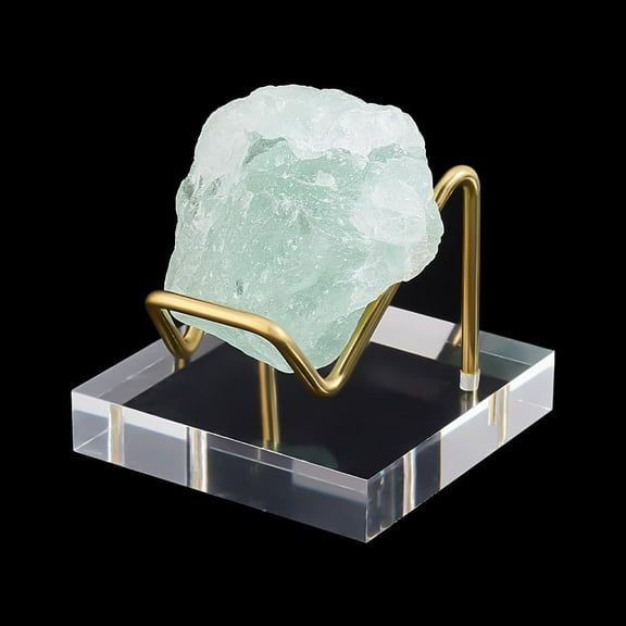 1 pc Acrylic Display Stand 5x5x4cm Gold Metal Arms Display Easel with Acrylic Base Decorative Display Pedestals Acrylic Small Mineral Crystal Display Stand for Gemstone Decor Collectibles