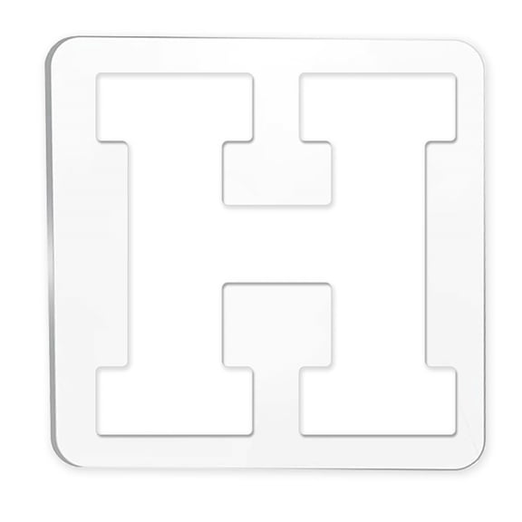 1 pc Acrylic Earring Handwork Template Card Leather Cutting Stencils Square Letter Pattern Letter.H 15.2x15.2x0.4cm