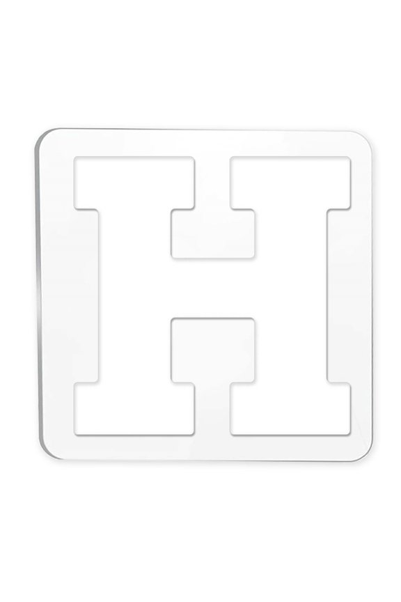 1 pc Acrylic Earring Handwork Template Card Leather Cutting Stencils Square Letter Pattern Letter.H 15.2x15.2x0.4cm