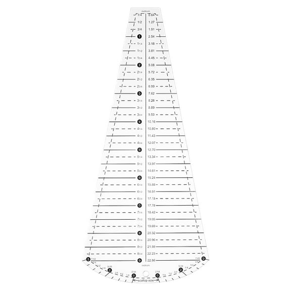 1 pc Acrylic Quilting Template Cutting Guide Sewing Tools Fan 251x117x4mm Hole: 5mm