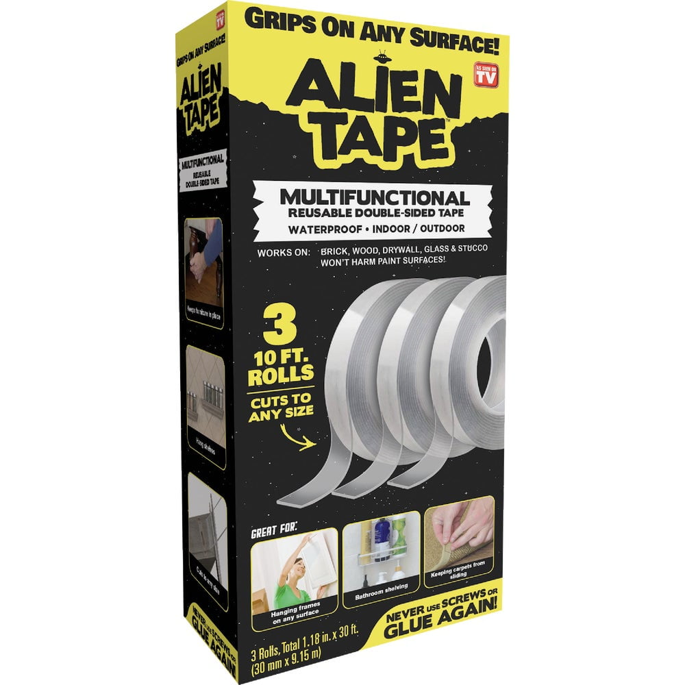 1 pc Alien Tape Reusable Double-Sided Transparent Tape (3-Roll)