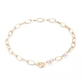 thumbnail image 1 of 1 pc Aluminium Paperclip Chain Necklaces with Natural Baroque Pearl Keshi Pearl Beads and 304 Stainless Steel Golden 16.33 inch(41.5cm), 1 of 4
